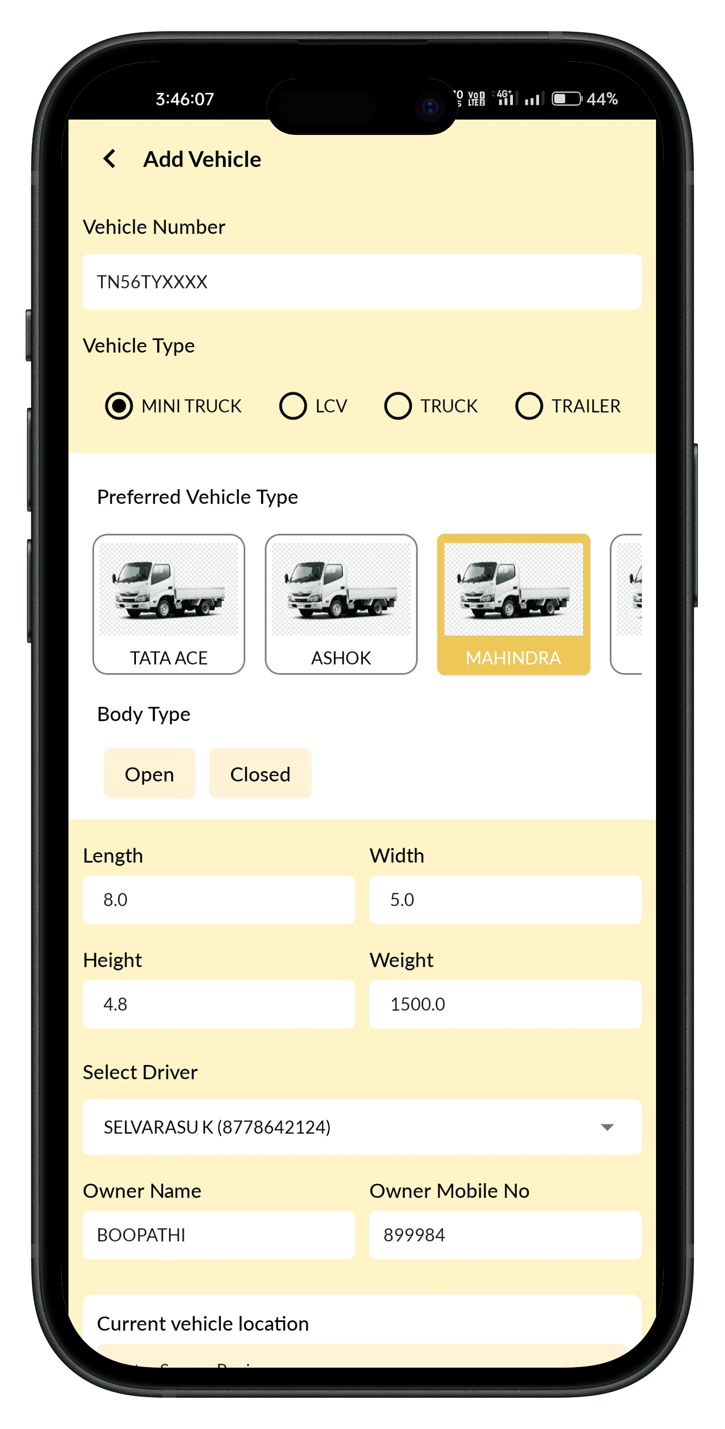 Add Vehicle